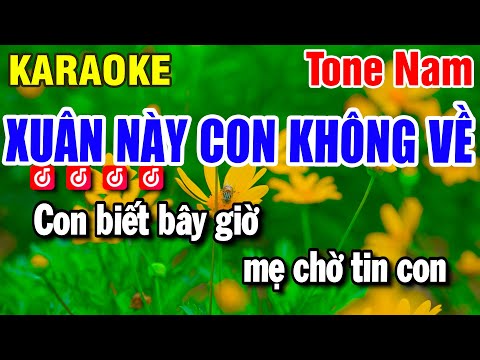 Karaoke Xuân Này Con Không Về Nhạc Sống Tone Nam | Beat Huỳnh Anh