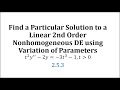 Variation of Parameters in Differential Equations