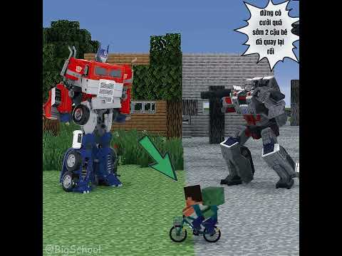 Liệu Baby Zombie và Baby Herobrine sẽ chọn Optimus Prime hay Megatron? #minecraft