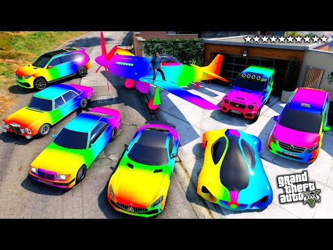 GTA 5 - Franklin Stealing Luxury Rainbow Mercedes SuperCars in GTA V