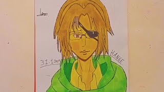 رسم انمي هانجي من انمي هجوم العمالقة _ Drawing the Anime Hanji from the Anime Attack on Titan ✨️
