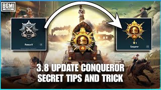 HOW TO GET CONQUEROR IN ONLY 3 DAYS || BGMI 3.8 UPDATE RANK PUSH SECRET TIPS & TRICK
