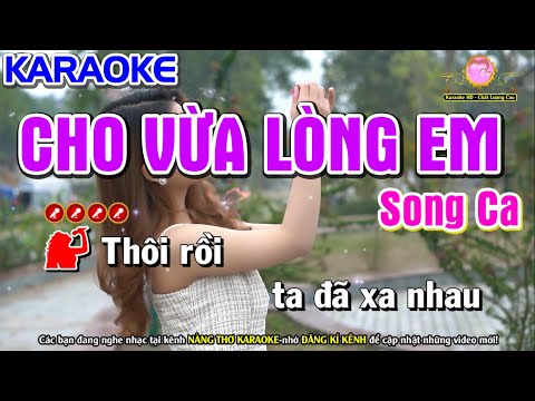 Cho Vừa Lòng Em Karaoke Nhạc Sống SONG CA ( Phối Cực Hay ) – Nàng Thơ Karaoke