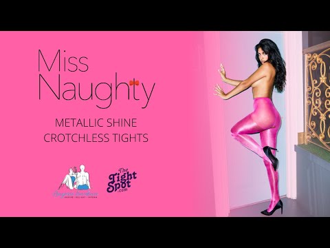 Miss Naughty Metallic Shine Tights | Shiny Crotchless Tights