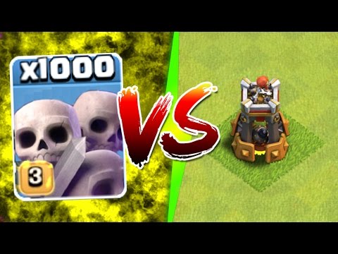 Clash Of Clans - 1000 SKELETONS vs BOMB TOWER!! - NEW UPDATE GAME PLAY!