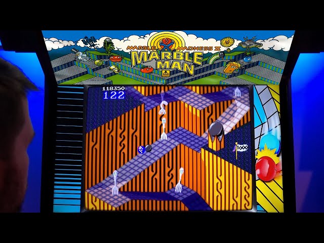 Marble Madness II Marble Man Arcade Cabinet MAME Gameplay w/ Hypermarquee