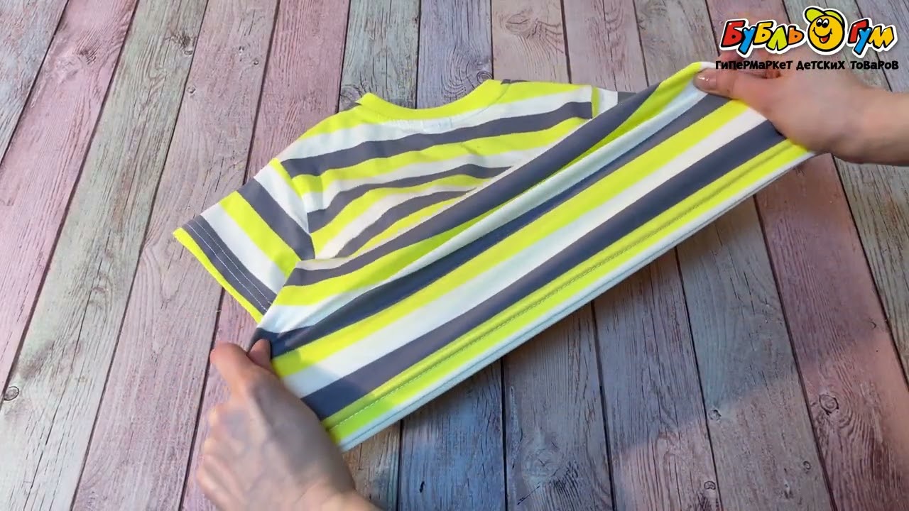 Футболка Lanson Kids с принтом в полоску желто-серая - видео Футболка Lanson Kids с принтом в полоску желто-серая - видео