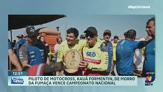 Piloto de Morro da Fumaça celebra título nacional e futuro no motocross mundial
