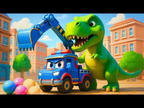 ¡Wow! ¿Cómo detendrá Super Truck que la estatua del T‐Rex se derrumbe? 🦖🚚 Dibujos animados
