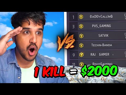 2000 Rs Per Kill Challenge With 48 Youtubers 🤑