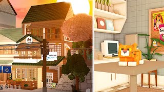 Building a Vet Clinic + Cat Cafe in my Bloxburg Japanese Town 🐈