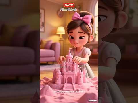 aku buat istana pasir warna pink #shortvideo #animasi