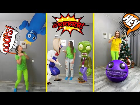 Grinch, Evil Granny, Angry Pacman, Siren head in my home / Best compilation #shorts