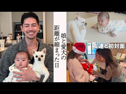 娘と友達が初対面の日、愛犬との距離も縮まって感動した日vlog