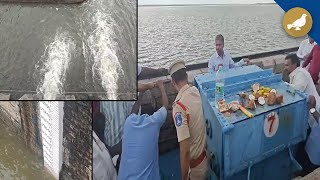 Osman Sagar brimming, 2 gates opened to let out water