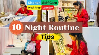 10 AMAZING Tips for Productive NIGHT Routine / Time Saving Tips for Homemaking / Kitchen + Laundry