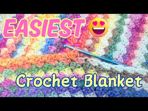 Easiest Beautiful Crochet Blanket (Step by step) | Free Beginner Crochet Cluster Blanket Pattern