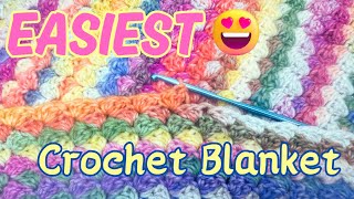 Easiest Beautiful Crochet Blanket (Step by step) | Free Beginner Crochet Cluster Blanket Pattern