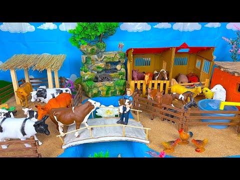 Farm Small World Diorama With Animals And Windmill | Cow Pig Horse