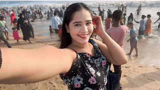 Juhu beach 🏖️ Mumbai || itna Crowd 😱 || Mumbai vlog  || Juhu beach Mumbai ka sabse bada beach ||