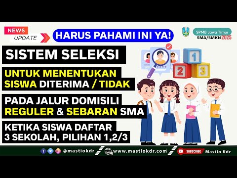 Cara Menentukan/Seleksi Siswa DITERIMA/TIDAK Di Domisili Reguler & Sebaran SMA | SPMB Jatim 2025