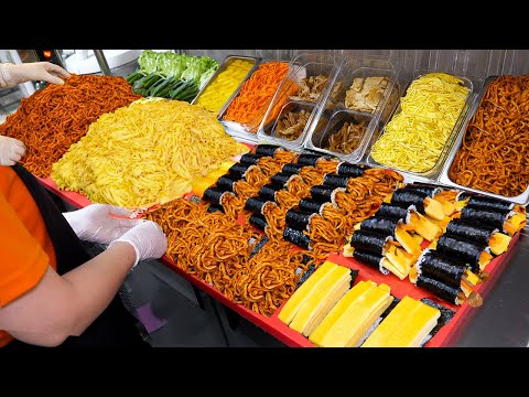 꼬마김밥 하루 5,000개 완판! 새벽부터 만드는 역대급 정성가득 꼬마김밥 모음 Best Korean Snack! Gimbap l Korean Street Food