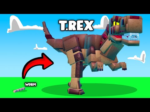 I WENT FROM A WORM TO A T.REX! - Roblox