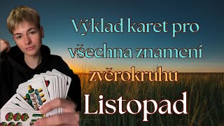 🍂Výklad karet na LISTOPAD 2025 🍁 – všechna znamení zvěrokruhu za 9 minut! 😱