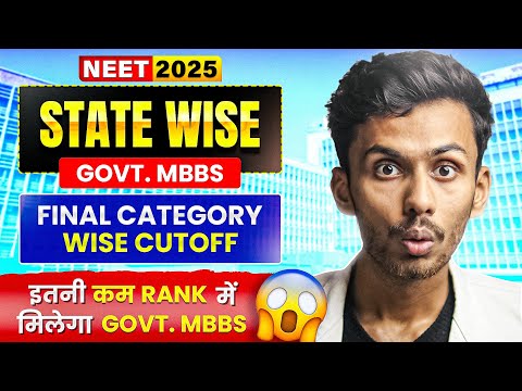 NEET 2025 State-wise Real Cutoff!😱 | College in 400 Marks ?🤔 | Parth Goyal
