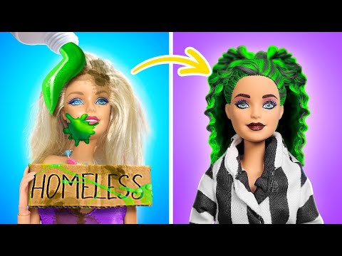 De Pauvre Barbie à Riche Poupée Beetlejuice ! Astuces Beauté par 123 GO!