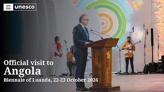 YouTube video thumbnail:  Unesco Director-General at the Biennale of Luanda, Angola 