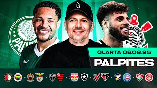PALPITES DE FUTEBOL PARA O DIA 06 08 2025 (QUARTA-FEIRA) | Boleiros Tips
