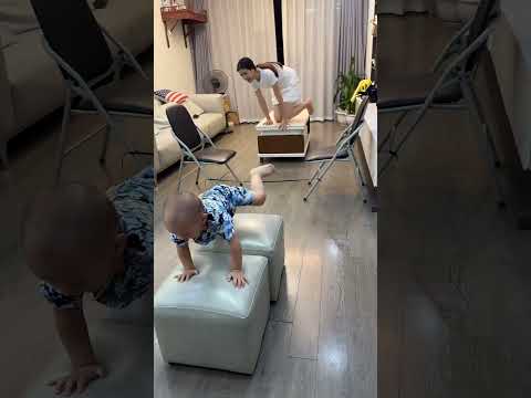 Dạy bé vượt chướng ngại vật đơn giản tại nhà #hangmommy #baby #babycute #family #funnybaby #betrai