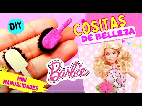 Como HACER Articulos de belleza PARA LA MUÑECA BARBIE reciclando: CEPILLOS, SECADORA, BOLSO, PLANCHA