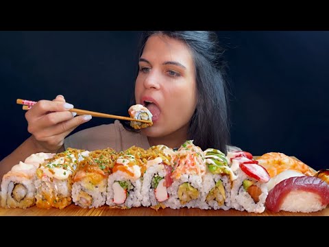 40 PIECES OF SUSHI | MUKBANG | ASMR | EATING SOUNDS