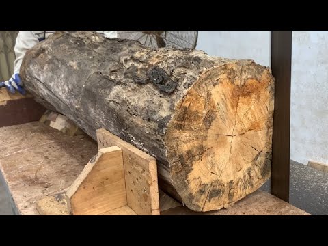 Raw Tree Trunk Recycling - Vietnamese Way Of Processing Wood To Create A Beautiful Tablee