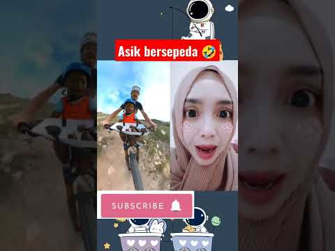 asik bersepeda sama papa ❤️ada yg terbang 🤣 #shorts