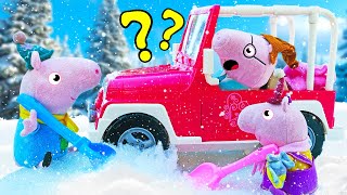 🚗❄️ Auto im Schnee! Peppa Wutz und Schorsch graben den Weg frei