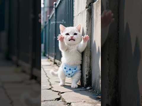 🐱🐕 Baby Kitten Escapes Street Dog Attack….. 💨