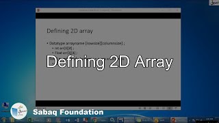 Defining 2D Array