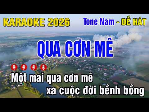 QUA CƠN MÊ Karaoke Tone Nam | Beat Chuẩn Dễ Hát | Trung Hiếu