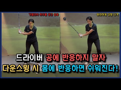드라이바 다운스윙 시 공에 반응하지 말고 몸에 반응하면 정말 쉬워져요!
