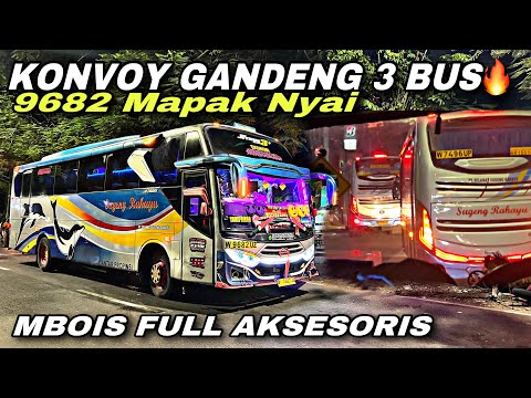 Konvoy Gandeng 3 Bus 🔥 ATB Mbois Full Aksesoris ❗️| trip Sugeng Rahayu W 9682 UZ “ Mapak Nyai “