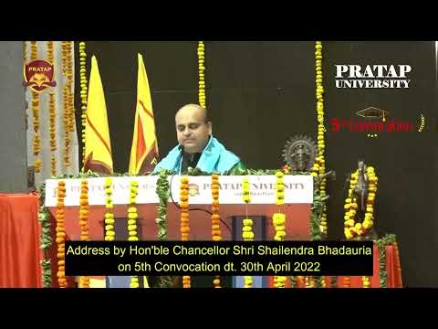 Addressing 5th Convocation at Pratap University