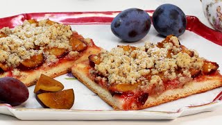 🍰 ZWETSCHKENFLECK mit knusprigen Streuseln – ein Blechkuchen-Klassiker!