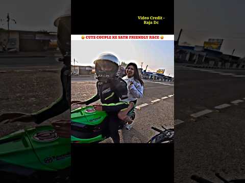 Zx10r Pe Cute Couple Ke Sath Friendly Race 😝 #zx10r #motovlog #shorts