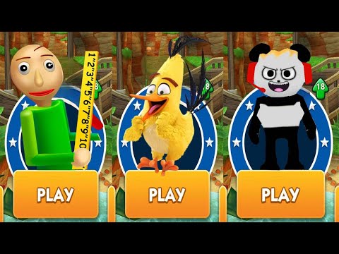 SONIC DASH X ANGRY BIRDS - CHUCK THE BIRD vs BALDI'S BASICS RUN vs COMBO PANDA TAG WITH RYAN
