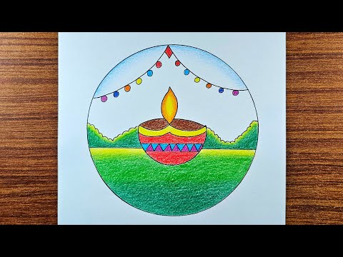 Diwali Drawing / Diwali Drawing Easy / Happy Diwali Drawing / Diwali Ka Drawing / Diwali Poster