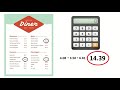 Menu Math Cost Calculations