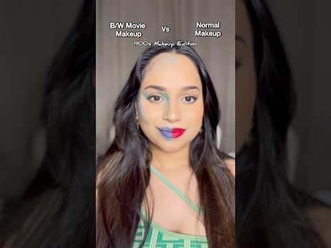 B/W Movie Makeup Vs Normal Makeup #makeuptips #makeuptransformation #trendingshorts